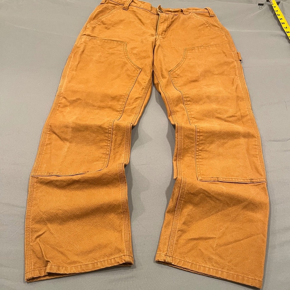 Carhartt Relaxed Fit Double Front Work Pants 32x30 Brown Duck Canvas Carpenter